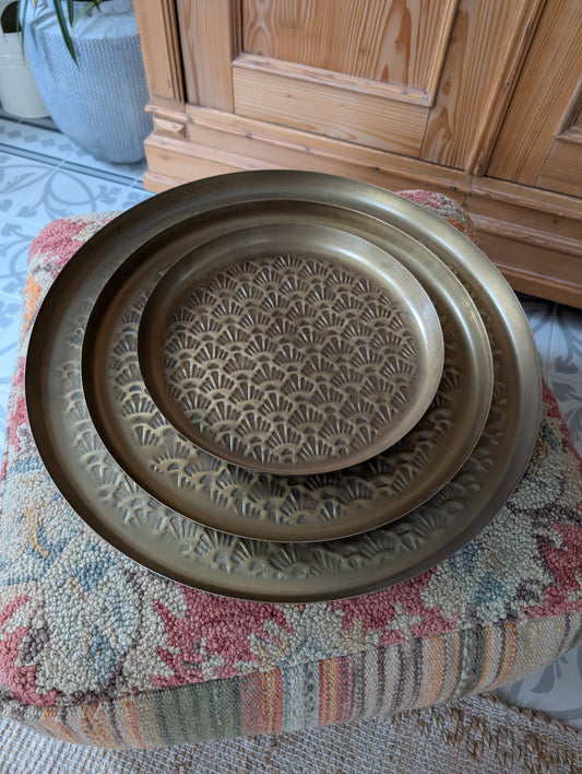 Tabletts / Trays, set of 3, Brass