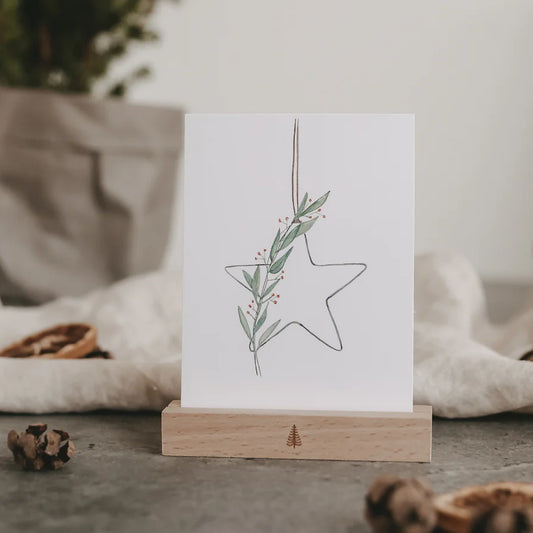 Aquarellkarte "Star Wreath"