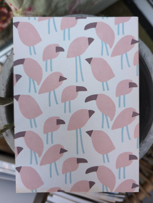 Postkarte „pink birds“