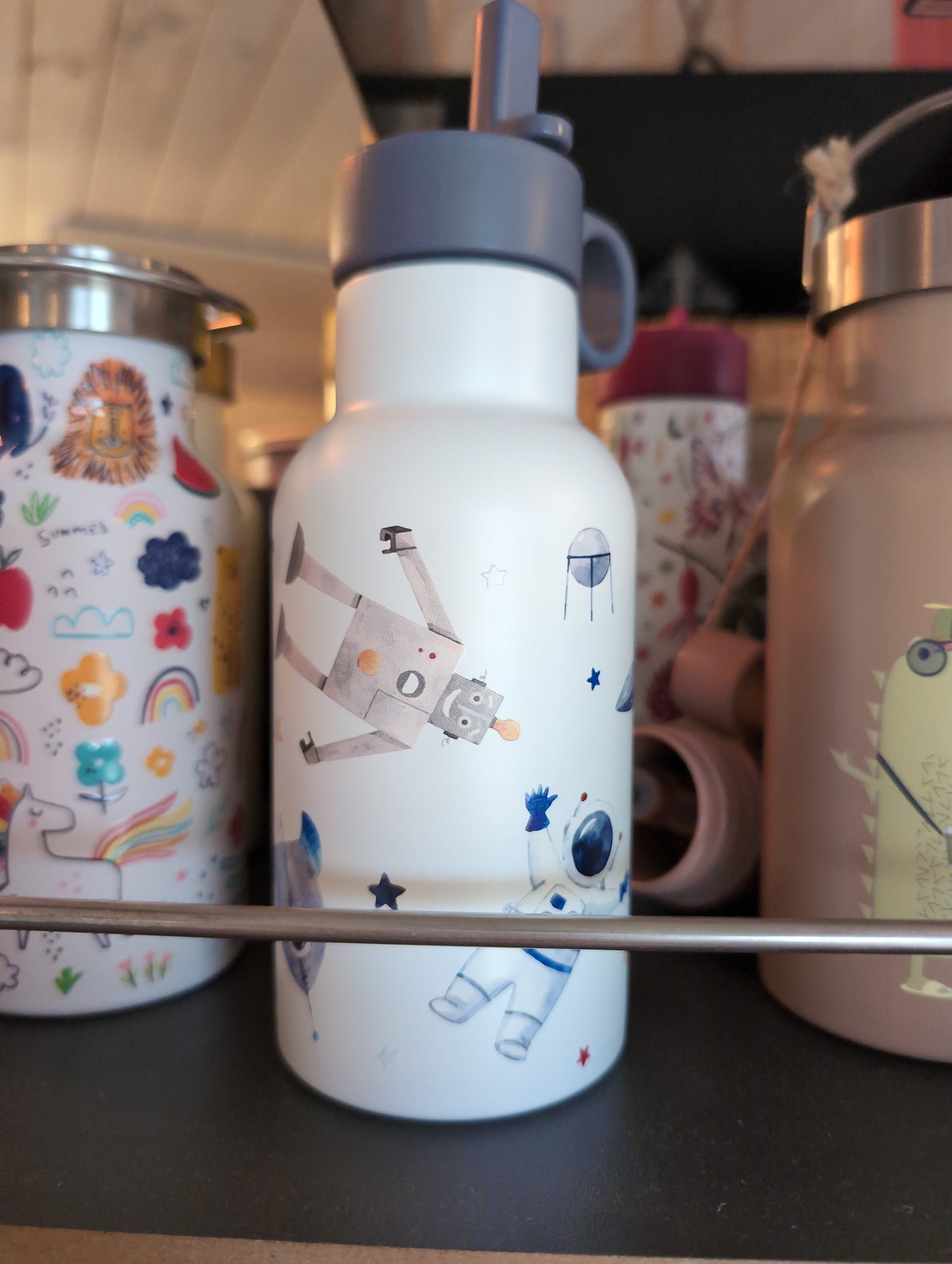 bioloco sky kids bottle / Thermosflasche für Kinder "robots & astronauts"